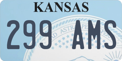 KS license plate 299AMS