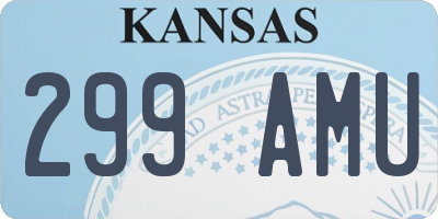 KS license plate 299AMU