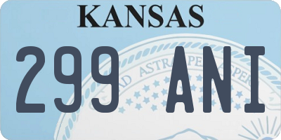 KS license plate 299ANI
