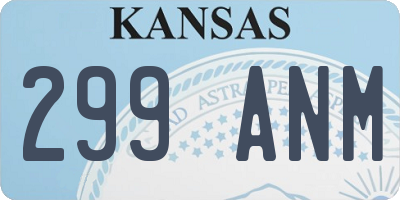 KS license plate 299ANM