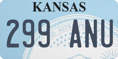 KS license plate 299ANU