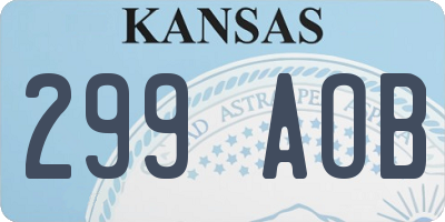 KS license plate 299AOB