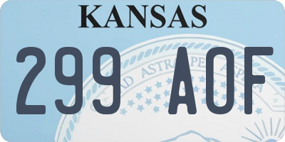 KS license plate 299AOF