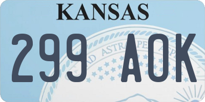 KS license plate 299AOK