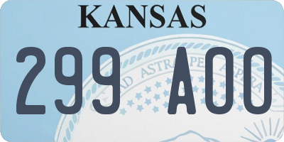 KS license plate 299AOO