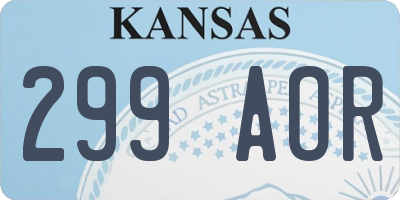 KS license plate 299AOR
