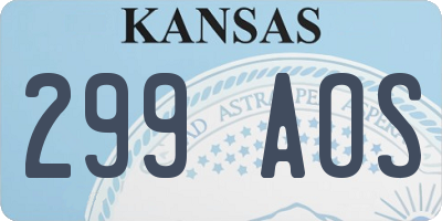KS license plate 299AOS