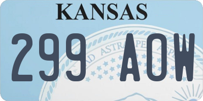 KS license plate 299AOW