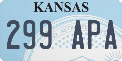 KS license plate 299APA