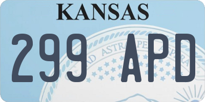 KS license plate 299APD