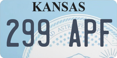 KS license plate 299APF