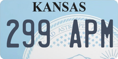 KS license plate 299APM
