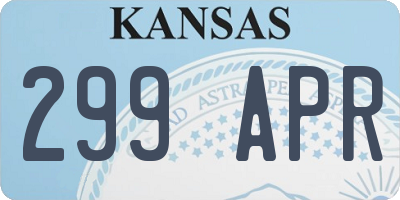 KS license plate 299APR