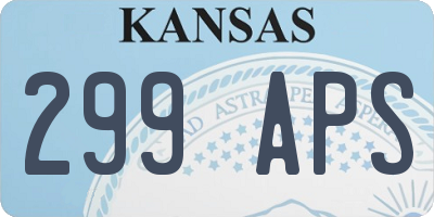 KS license plate 299APS