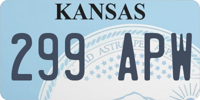 KS license plate 299APW
