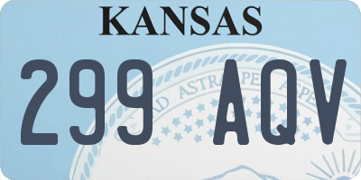 KS license plate 299AQV