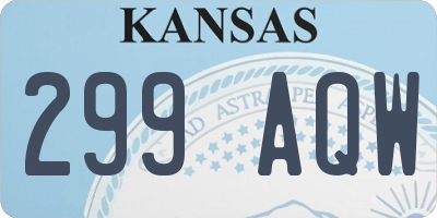 KS license plate 299AQW