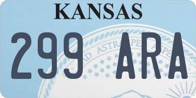 KS license plate 299ARA