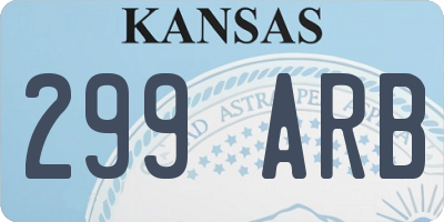 KS license plate 299ARB