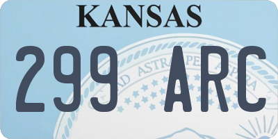 KS license plate 299ARC