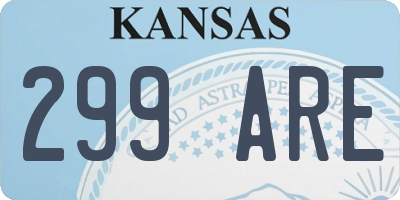 KS license plate 299ARE