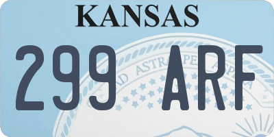 KS license plate 299ARF
