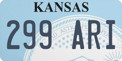 KS license plate 299ARI