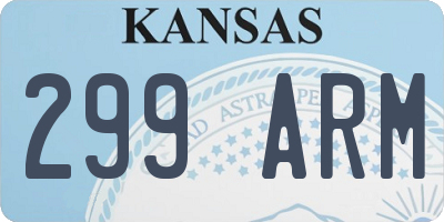 KS license plate 299ARM