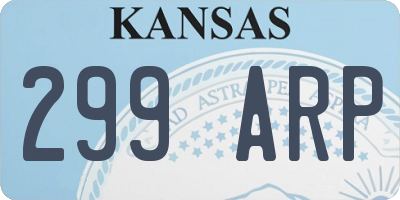 KS license plate 299ARP
