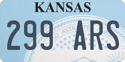 KS license plate 299ARS