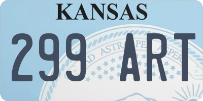 KS license plate 299ART