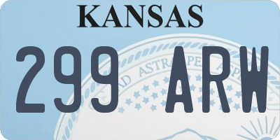 KS license plate 299ARW