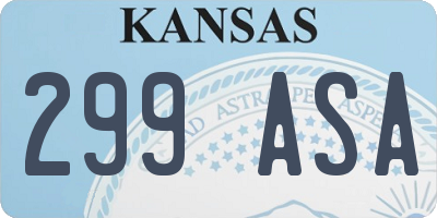 KS license plate 299ASA