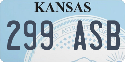 KS license plate 299ASB