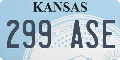 KS license plate 299ASE