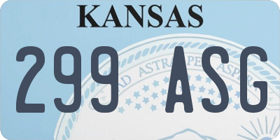 KS license plate 299ASG