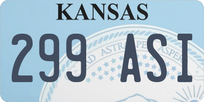 KS license plate 299ASI
