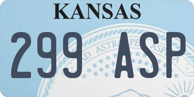 KS license plate 299ASP