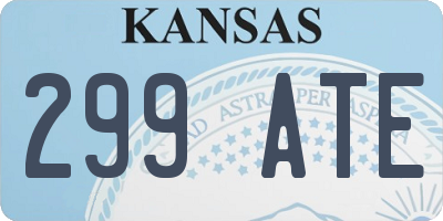 KS license plate 299ATE