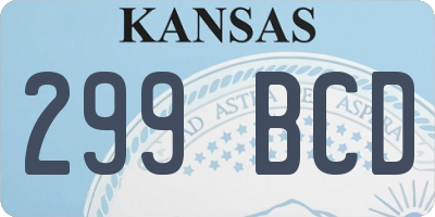KS license plate 299BCD