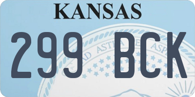 KS license plate 299BCK