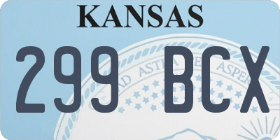 KS license plate 299BCX