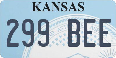 KS license plate 299BEE