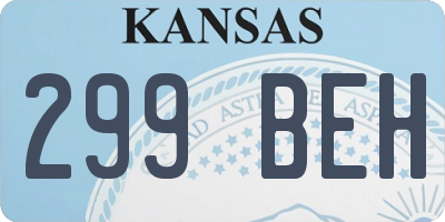 KS license plate 299BEH
