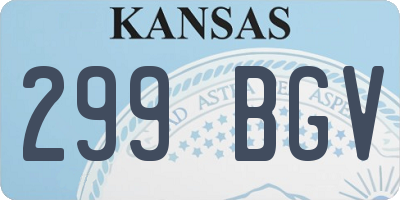 KS license plate 299BGV
