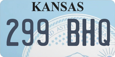 KS license plate 299BHQ