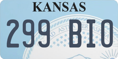 KS license plate 299BIO