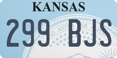 KS license plate 299BJS