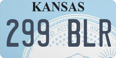 KS license plate 299BLR