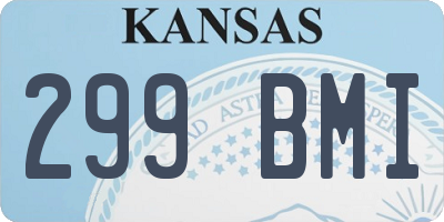 KS license plate 299BMI
